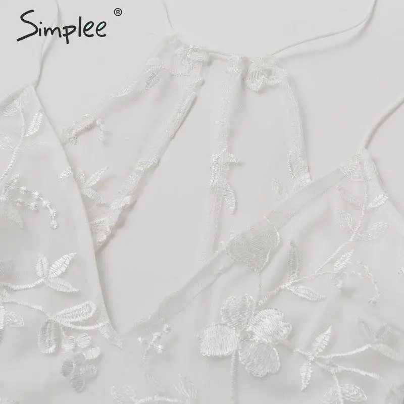 Simplee Sexy v-образным вырезом вечернее платье кружева белое без рукавов Элегантные с высокой талией дамы осень длиной платье