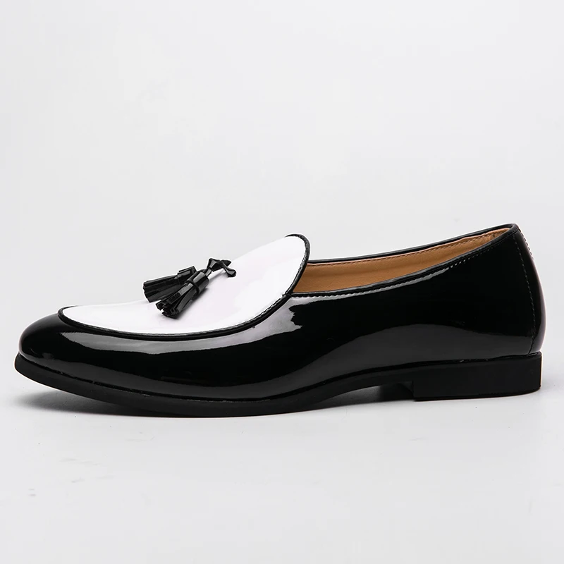 Tassel Leather Shoes Men Loafers Casual Slip on Men Dress Shoes Italian Wedding Formal Shoes Breathable Party Shoes Moccasins 4