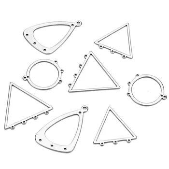 

10pcs/lot Stainless Steel Triangle Water Droplets Shape Blank Pendant Cabochon For DIY Jewelry Findings Making Accessories