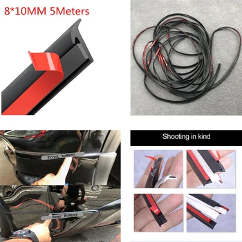 

OLOMM 1pcs 5M Car Rubber Sealing Strip Inclined T-shaped Weatherproof Edge Trim Universal