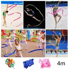 4 м красочные ленты для спортзала, танцевальная лента, художественная гимнастика, тренировочный балет, профессиональная лента для скручивания, стержень для Gy R8T9
