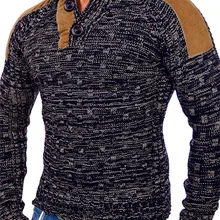 Европейский и американский мужской замшевый толстый свитер с воротником, свитер, куртка, стильный тонкий мужской свитер, куртка