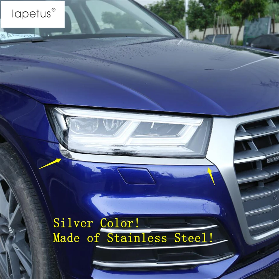 Аксессуары Lapetus подходят для Audi Q5 передние фары лампы век бровей молдинг крышка комплект отделка/нержавеющая сталь