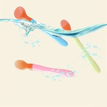 3 шт., безопасные Мягкие силиконовые детские ложки, посуда для кормления, посуда для детей, столовые приборы, набор ложек для кормления детей