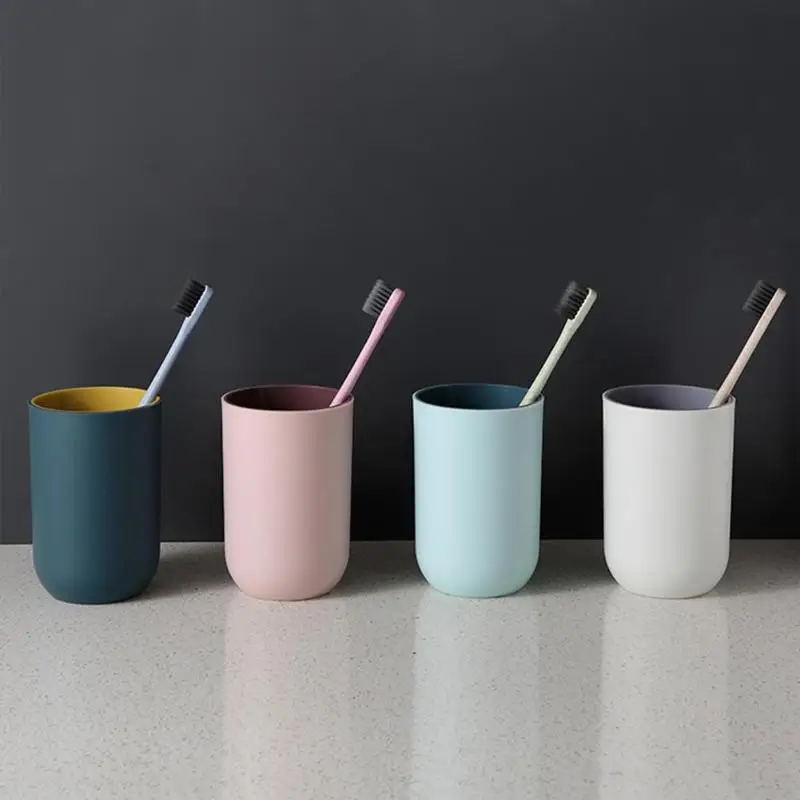 

Pure Color Toothbrush Tumbler Large-capacity Drinking Cup Simple Style Circular Small Potted Plant Cup Bathroom Supply