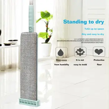 

Flat Mop Hand-free Wash Easy Automatic Flat Squeeze Spin Microfiber Cleaning Rebound Design Supplies for Household Cleaning