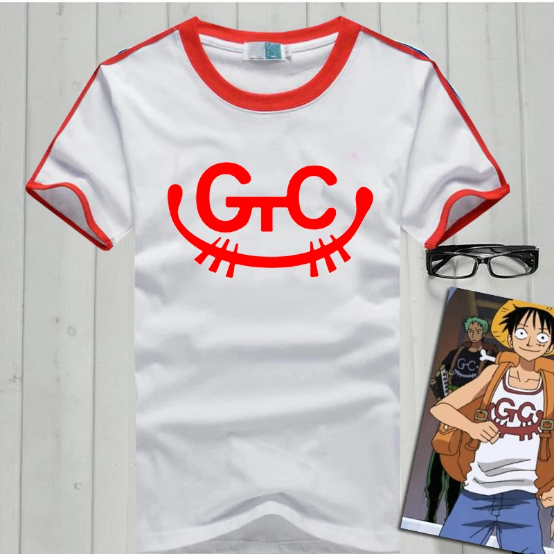 Летняя новая футболка с героями аниме Луффи Зоро белая круглым вырезом
