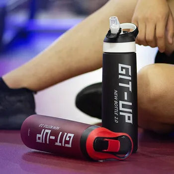 

750ml/1000ml High Quality Straw Sports Water Bottle BPA Free Leak-proof Outdoor Running Cycling Gym Fitness Shaker Bottles