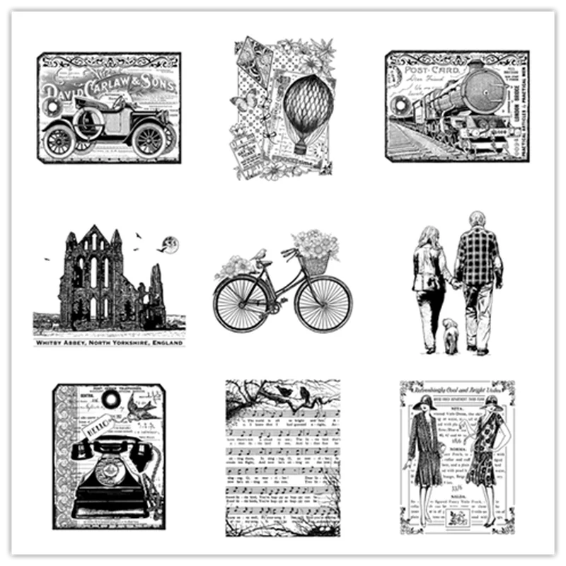 8*10cm 2021Diy New Clear Stamps For Scrapbooking Paper Making Train Music Building Model Jeep Life Account Craft Set Card NO Die | Дом и сад