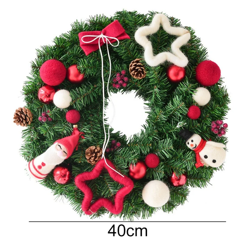 Рождественский Декор Guirnalda Navidad Kerst Decoratie/40 см кукла Рождественский венок Висячие двери для окна двери украшения