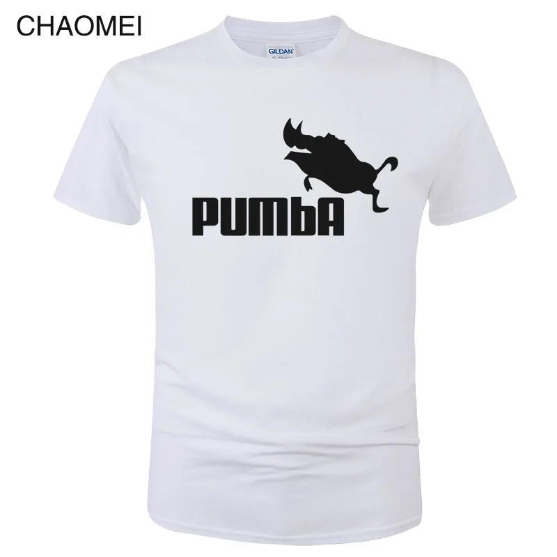 Хлопковая забавная футболка, милые футболки, Homme Pumba, футболка для мужчин и женщин, топы с короткими рукавами, крутая летняя модная футболка с принтом, C91