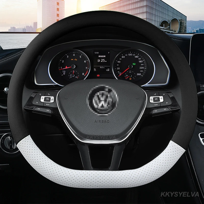 Microfiber Leather 38CM Car Steering wheel Cover Anti-Slip for VW Golf 7 Polo Bora Passat Touran CC T6 T5 T4 Auto Accessories