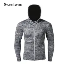 Мужская куртка для бега, Спортивная футболка с длинными рукавами, облегающая, для фитнеса, спортзала, футбола, светоотражающее пальто для тренировок, куртки с капюшоном для бега