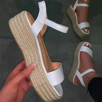 

COOTELILI Female Women Sandals Fashion Summer Sandalias Platform Fashion Sandales Mid Heel Colorful Basic Women Shoes 41 42 43