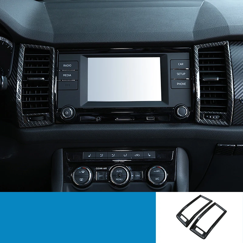 Lsrtw2017 for Skoda Kodiaq Car Gear Panel Air Conditioning Vent Trims Reading Light Frame Headlight Switch Ring - Название цвета: central vent 2