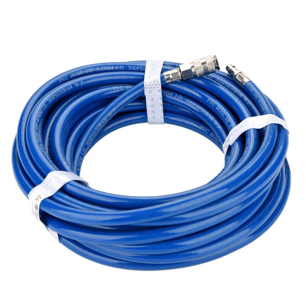 

15m / 49ft Compressed Air Hose PVC Car Pressure Washer Hose 1/4" Quick Connector