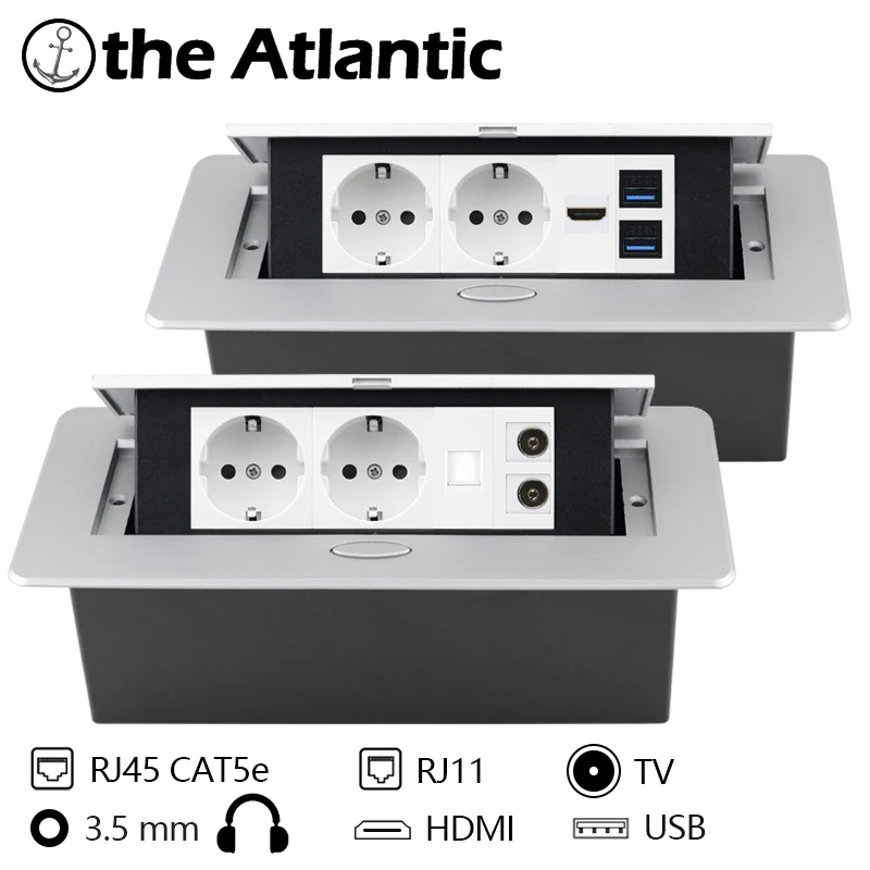 Tomada com Acabamento Elétrico Tomada de Parede com Entrada Usb Dupla para tv Rj45 Hdmi Portátil para Bancada