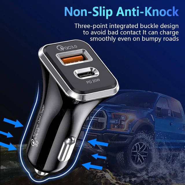 20w Fast USB-C QC PD Car Charger