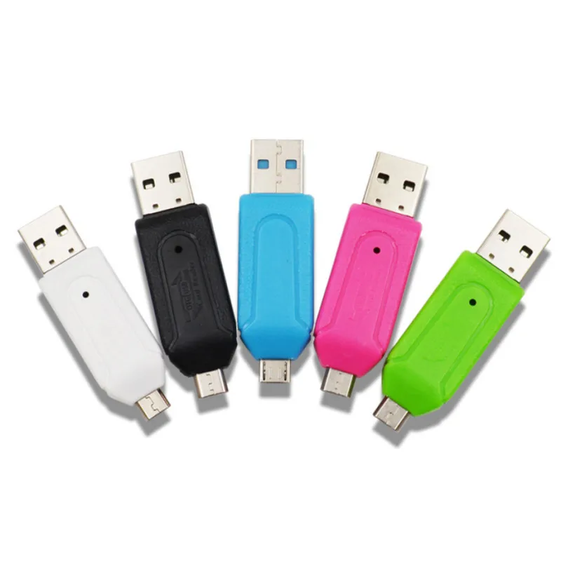 

Multifunction 2 in 1 USB OTG Card Reader Universal Micro USB OTG TF/SD Card Reader Phone Extension Headers Micro USB OTG Adapter