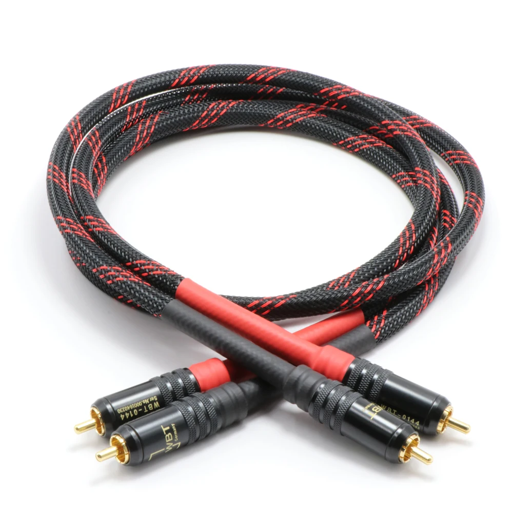 Пара Furukawa PCOCC Чистая медь межблочный Сигнальный кабель с WBT-0144 RCA разъем Hifi аудио кабель
