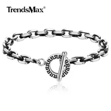 Trendsmax 6 мм простой пистолет Металл Нержавеющая сталь Rolo кабель звено цепи браслет для мужчин женщин тумблер Застежка 8-11 дюймов TBS008