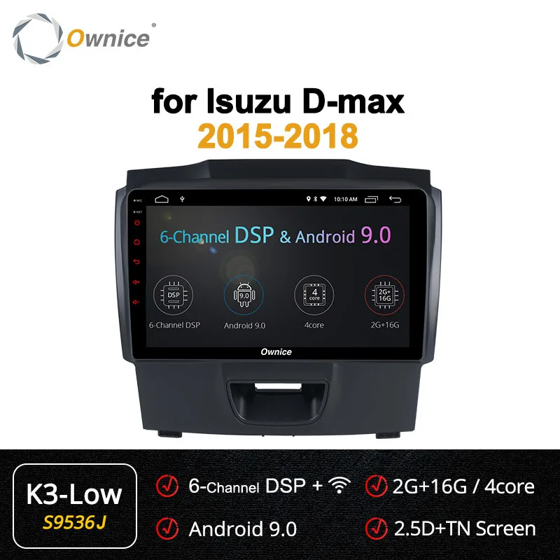 " Ownice K6 K5 K3 Android 9,0 Автомобильный мультимедийный плеер для Chevrolet S10 Isuzu d-max автомобильный Dvd плеер радио навигации Gps - Цвет: S9536 K3-Low