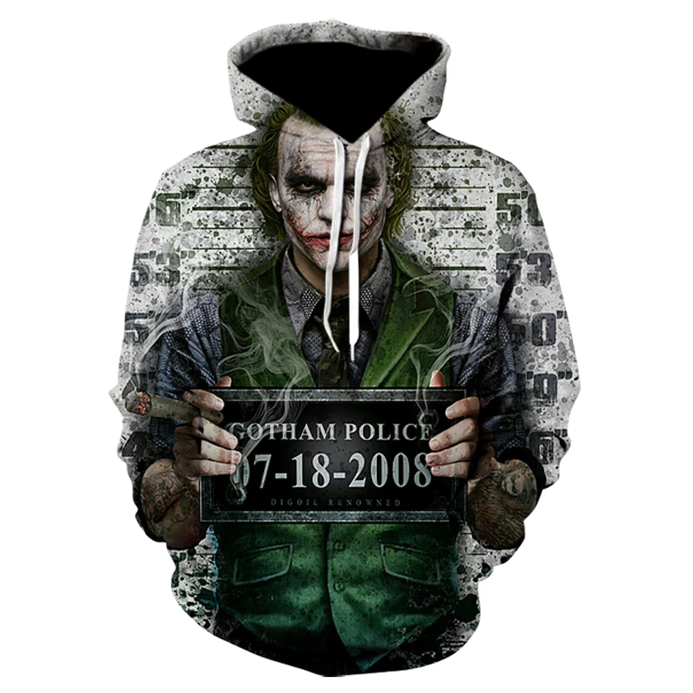 Толстовка с 3D принтом из фильма ужасов клоуна, Забавный пуловер, толстовка в стиле хип-хоп, Sudadera hombre, зимняя куртка для мужчин, harajuku
