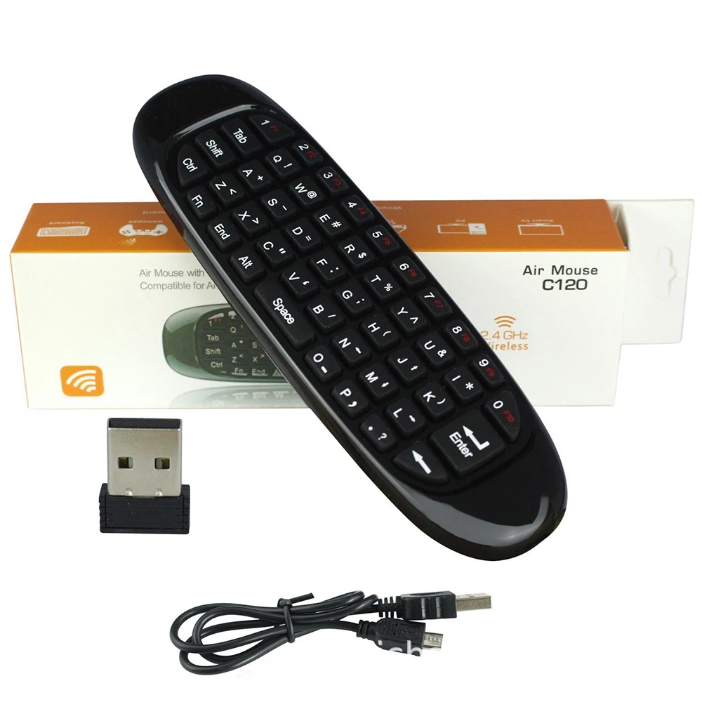 Black ABS Wireless Mini Keyboard Air Mouse for Android TV Box PC