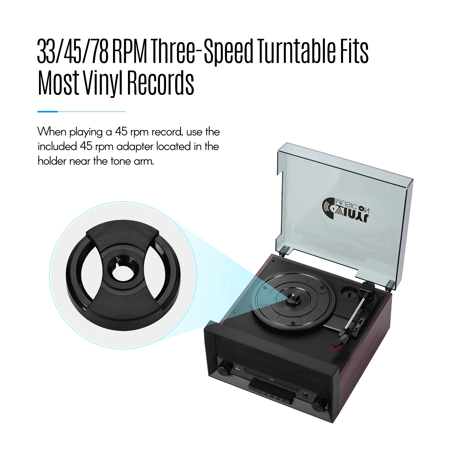 Vinyl Music On Vmo016 Classic 8in1 Turntable Music Center Wireless