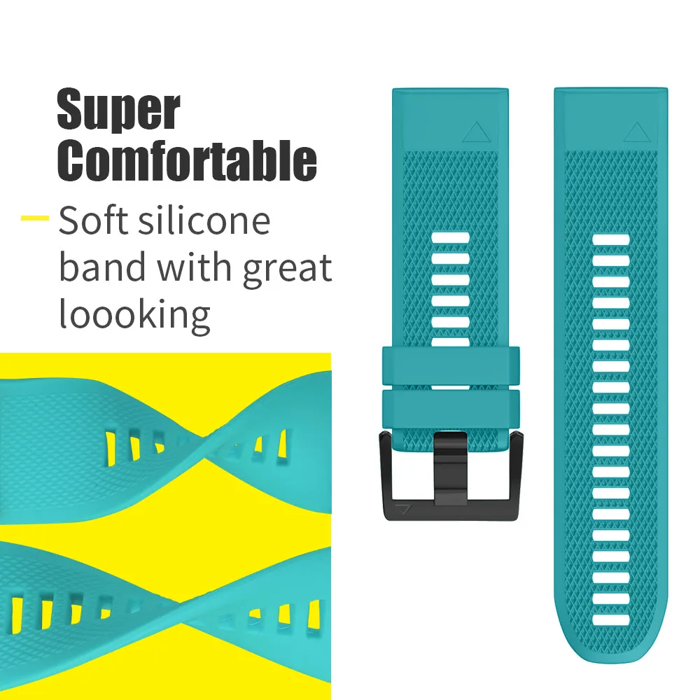 Популярный силиконовый ремешок для часов с быстроразъемным ремешком 26 мм для Garmin Fenix 3 HR 5X 5X plus 6X Pro Easyfit, наручные часы, умные часы