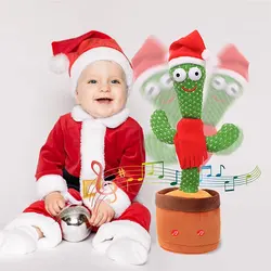 Cactus brinquedo 120 canções cantando dança gravação brilhante repetição cactus interativo brinquedo eletrônico brinquedo de pelúcia presente natal