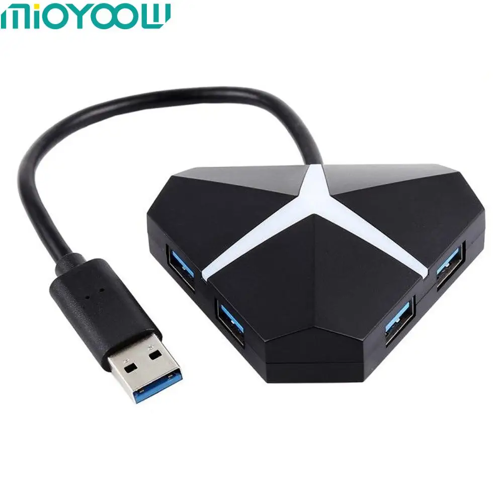 Черный MiOYYOW usb-хаб 4-Порты и разъёмы USB 3,0 HUB адаптер кабель с порт зарядки Micro USB 5 Гбит/с супер Скорость Для iMac Тетрадь аксессуары - Цвет: Черный
