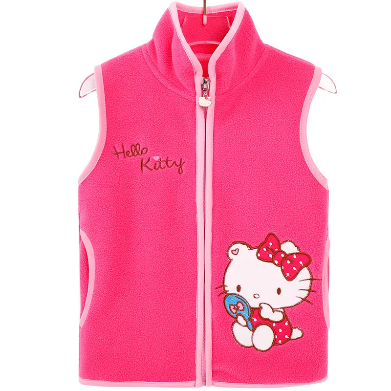 thumbnail image 1 of HelloKitty-Chaleco bordado de dibujos animados para niños, chaqueta de lana Polar para primavera y otoño, chaleco doble, chaleco cálido para bebé, 1 of 4