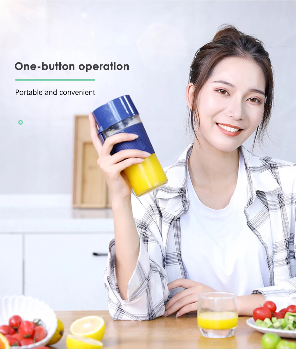 400ml Portable Blender Fruit Juicer Cup Gym Water Bottle USB