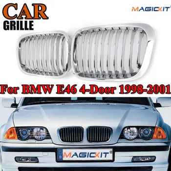 

MagicKit Pair Chrome Car Front Kidney Grilles Front Grills For 98-01 BMW 3 Series E46