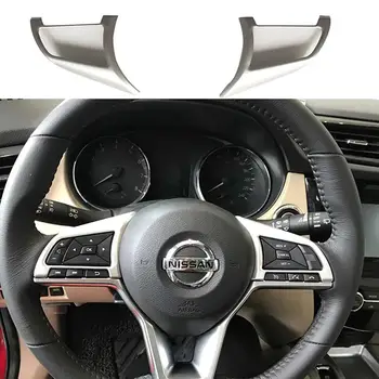 

Dragonpad 2pcs For Nissan X-Trail Rogue 2017-2019 Interior Steering Wheel Button Cover Trim Car Styling Accessories