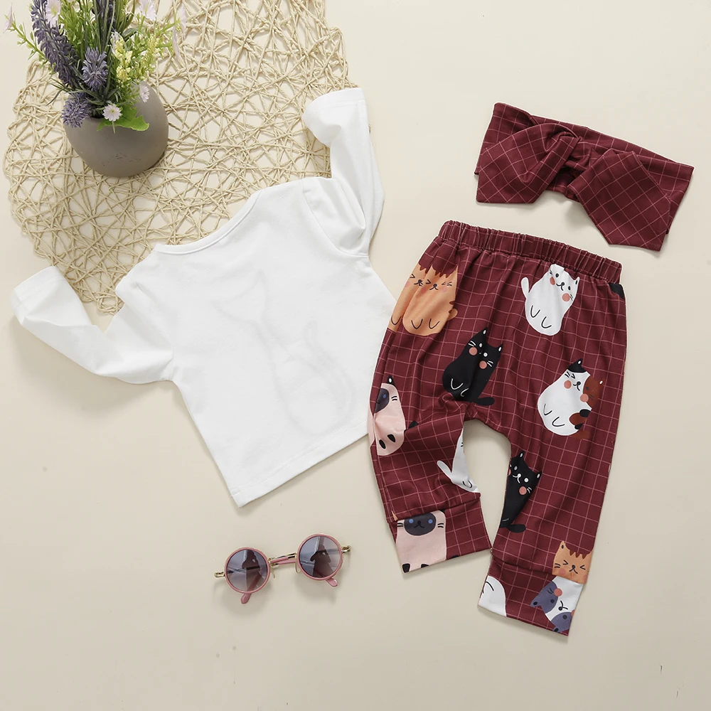 Футболка Herbst Neugeborenen mяdchen Kleinkind Топы + Lange Hosen наряды Kleidung