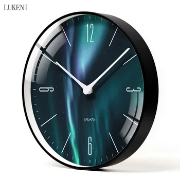 

Black green aurora Classic Silent Wall Clock Ten Inch/ Twelve Inch/ Fourteen Inchhome decor wall decor
