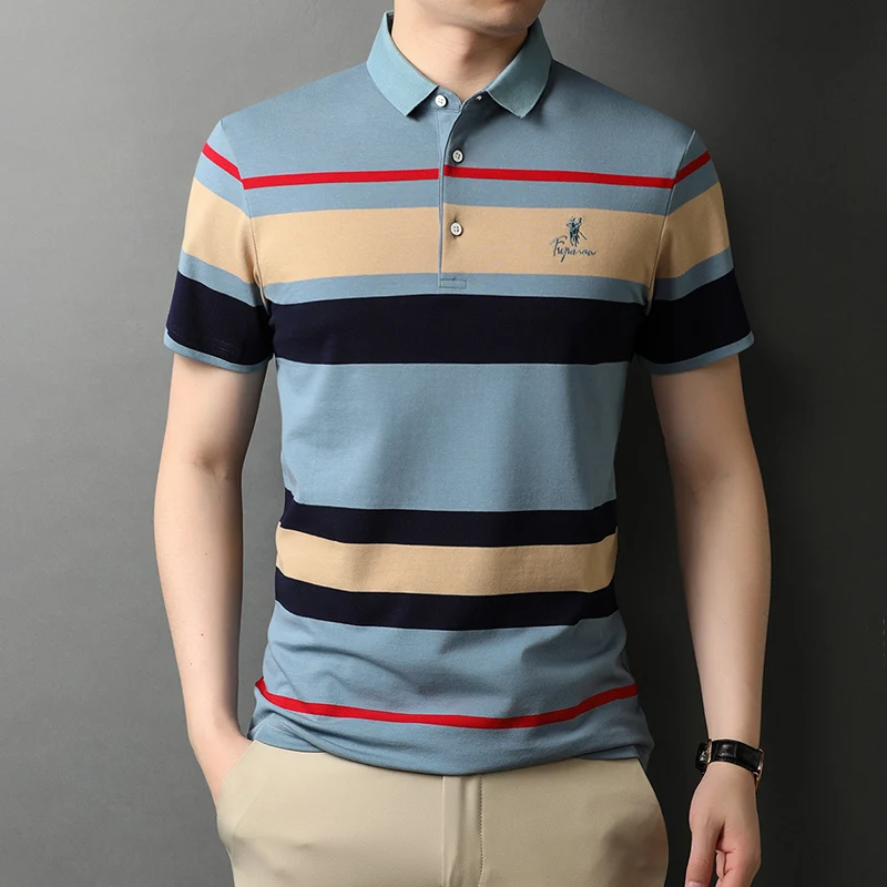 Top Grade New Summer Brand Striped Embroidery Mens Designer Polo Shirts With Short Sleeve Casual Tops Fashions Men Clothing 2022 3