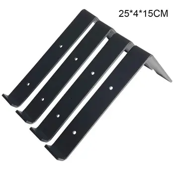

4pcs/set Metal Wall Mounted Black Shelf Bracket Supporting Plate L-shaped Shelf
