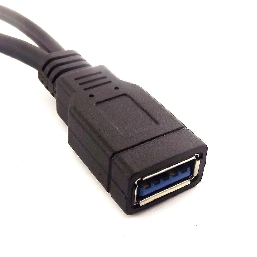 HW24USB 3,0 Женский двойной USB Мужской дополнительный источник питания данных Y удлинитель сплиттер кабель 20 см Прямая поставка