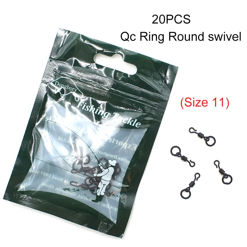 20PCS Karpfen Angeln Zubehör Swivel Boilies Karpfen Angeln Rig, Der Karpfen Haar Rig Ring Grob Angeln Köder Terminal Tackle – Detail 6