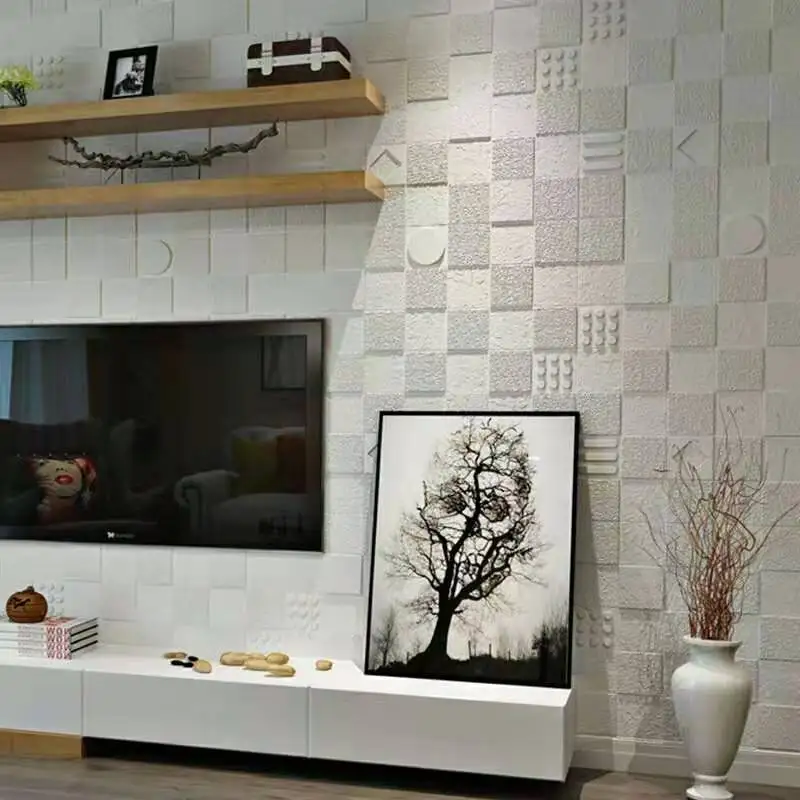 

3D Self Adhesive Wall Sticker Kids Room Waterproof Background Brick Pattern Wallpaper Living Room Bedroom DIY Foam Wall Decor