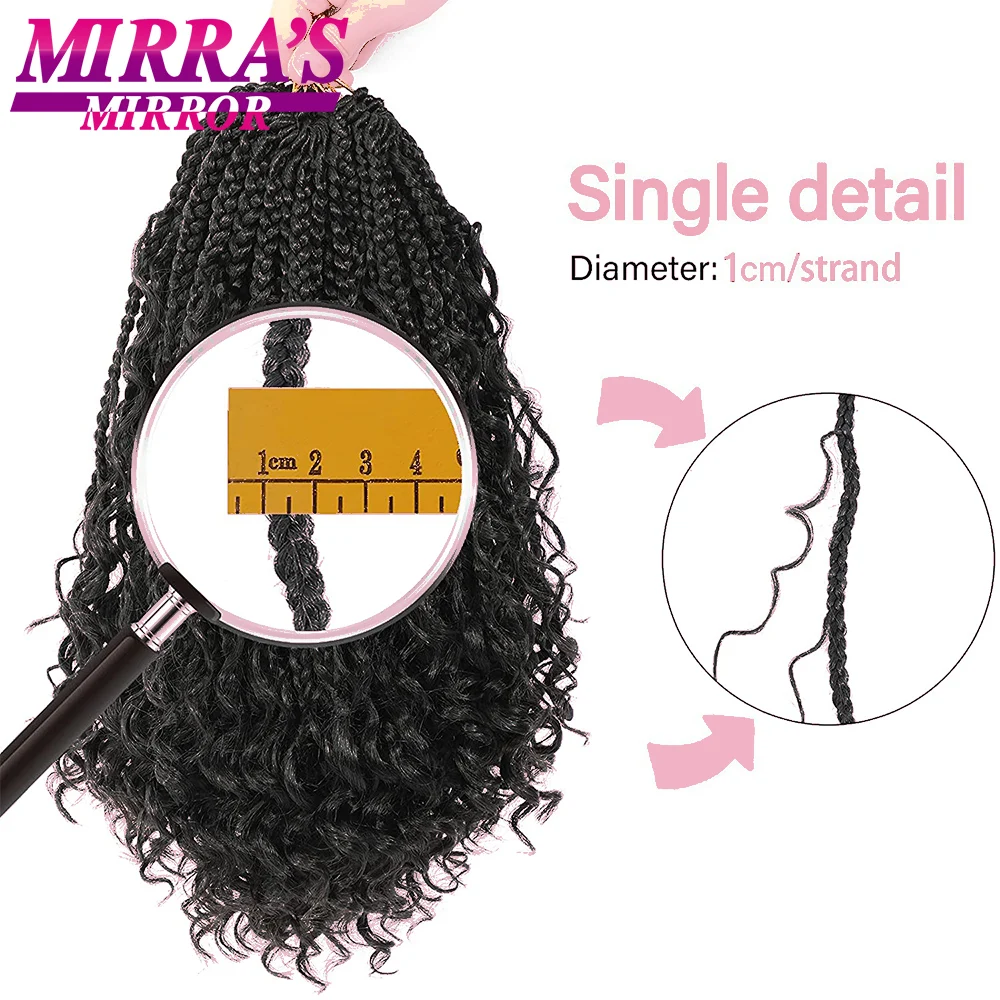 Synthetic Box Braids Crochet Hair With Curly End 14 Inch Goddess Crochet Box Braids Omber Braiding Hair Extension for Afro Women