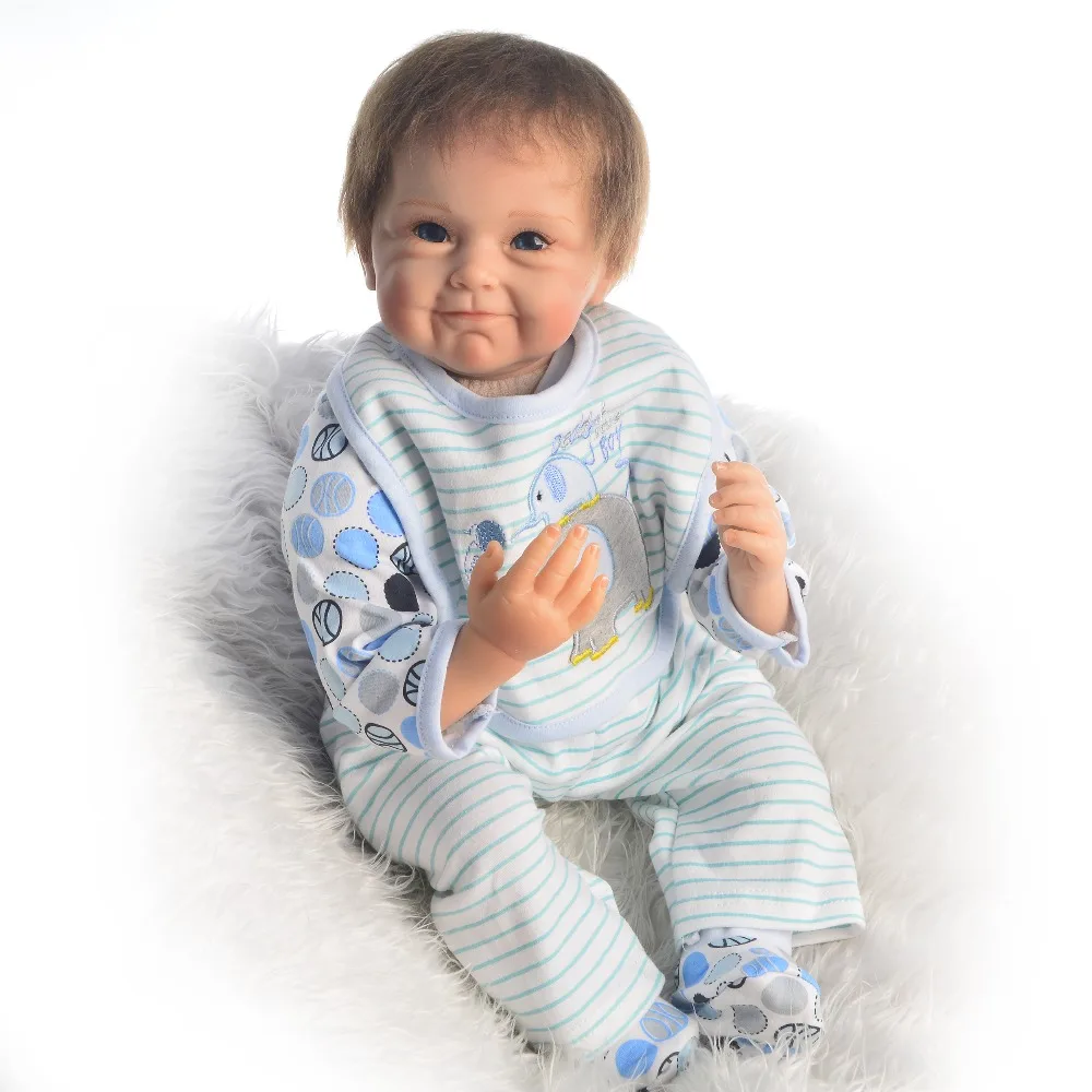 Кукла npk 22 дюймов мягкая силиконовая кукла для новорожденных мальчиков bebe reborn menino bonecas подарок