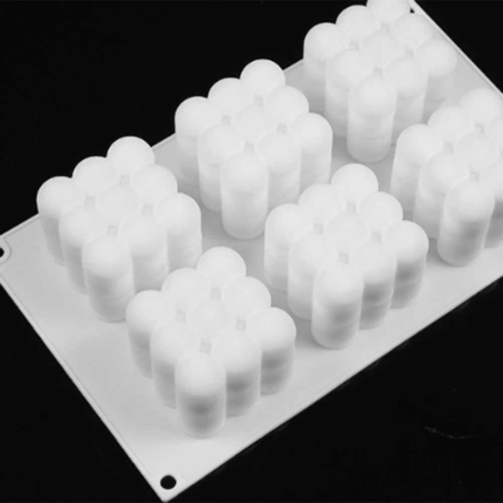 Silicone Candle Mould 6 Cavities 3D Cube Square Bubble Shape Sadoun.com