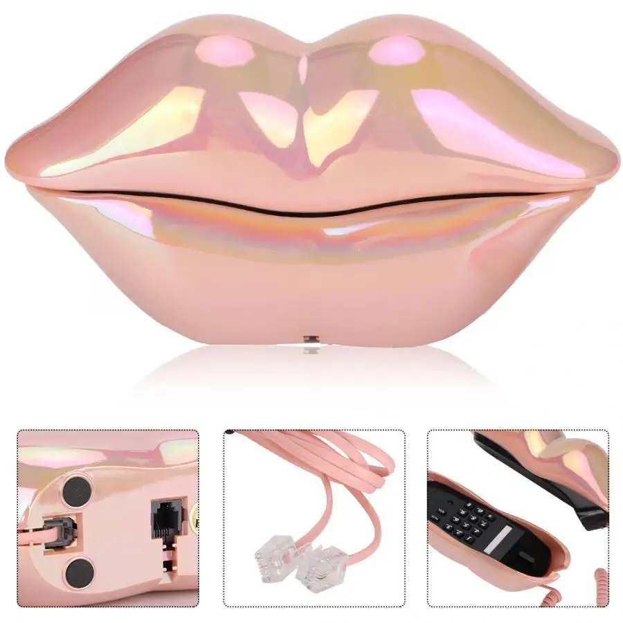 WX-3016 Mouth's Lips Shape Telephone Home Office Desktop Telephone Landline fashionable