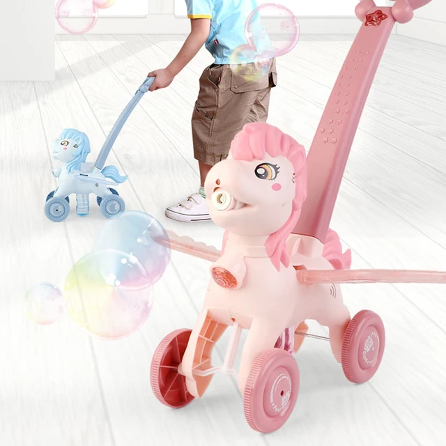 Pony Trolley Automatic Bubble Machine Charging Electric Bubble Blowing Machine 6