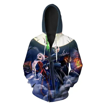 

Fall 2019 New Wan Sheng Night Printing Men's Cardigan Hat Wear Fashion European and American Zipper Men's Wear Blouse hoodies