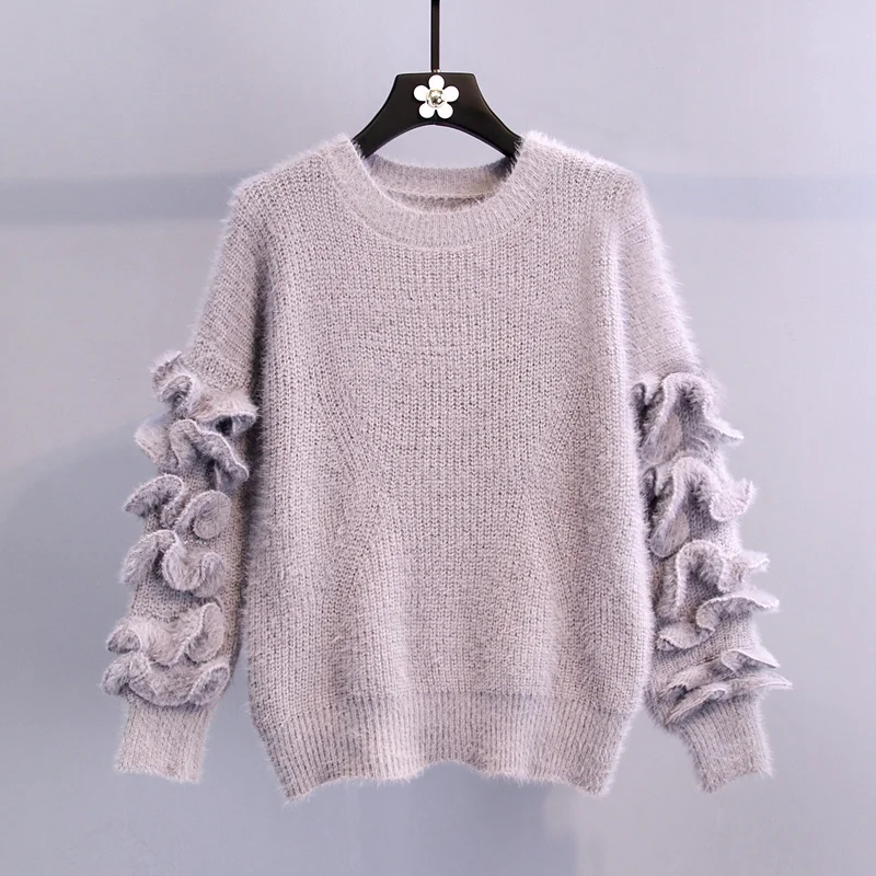 Осень зима Короткий Джемпер сплошной цвет сладкий Pull Femme 55224 пуловер свитер женский вязаный мягкий теплый топ